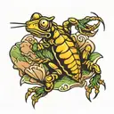 scorpion sat on top of frog   tattoo design idea
