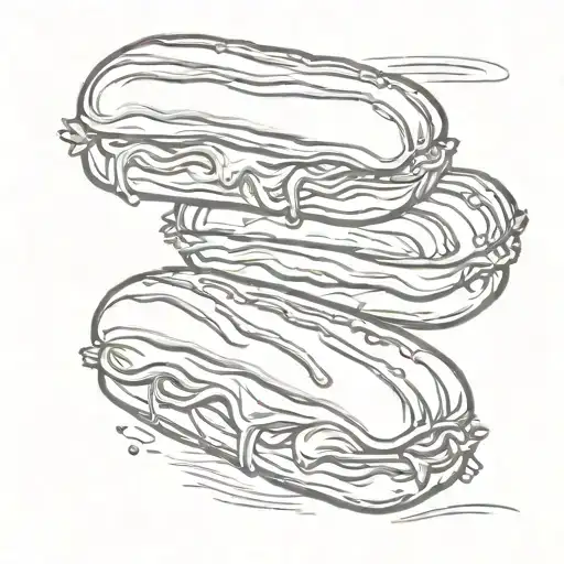 Eclair covered with chocolate glaze tattoo design idea