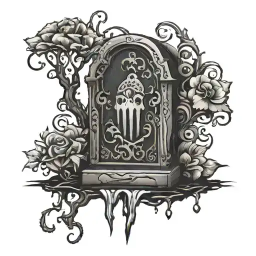 tombstone tattoo design idea