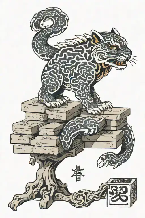 the name Annie on stacked blocks tattoo design idea