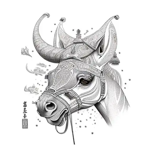 pharoahs horses tattoo design idea