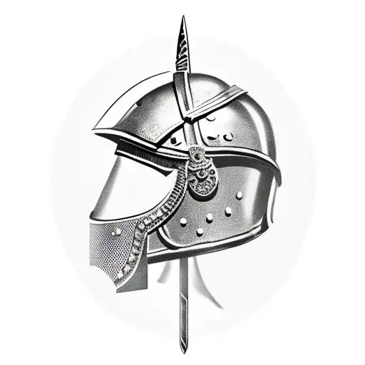 roman legionary helmet with viking helmet tattoo design idea