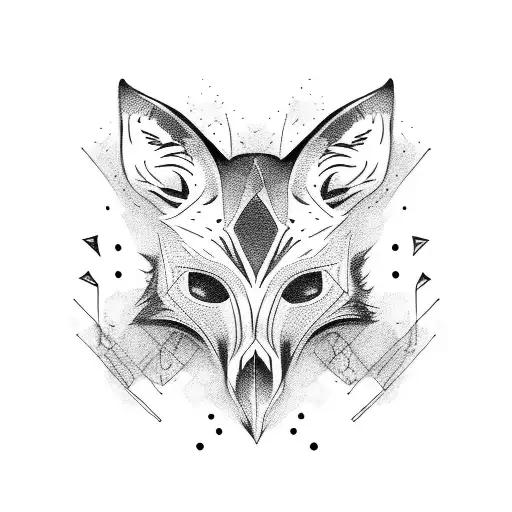 fox skull tattoo design idea