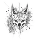 fox skull tattoo design idea