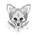fox skull tattoo design idea
