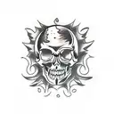 skull moon tattoo design idea
