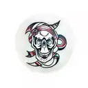 skull moon tattoo design idea