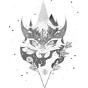 Winter mountain snowboard tattoo design idea