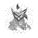 Winter mountain snowboard tattoo design idea