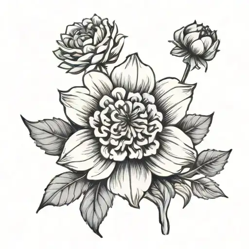 marigold simplify tattoo design idea