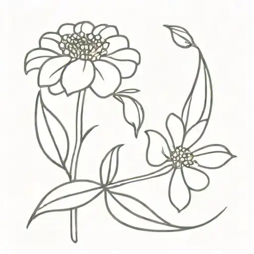 marigold simplify  tattoo design idea