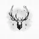 state of Maine with moose antlers  tattoo design idea