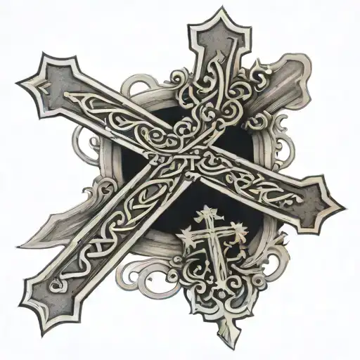 A bible quote with a cross tattoo design idea