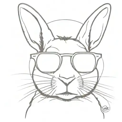 a rabbit wearing sunglasses tattoo design idea