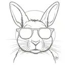 a rabbit wearing sunglasses tattoo design idea