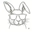 a rabbit wearing sunglasses tattoo design idea
