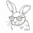 a rabbit wearing sunglasses tattoo design idea