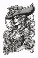 pirate lady tattoo design idea