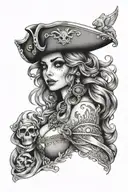 pirate lady tattoo design idea