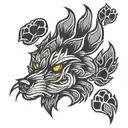 wolf paw print tattoo design idea
