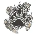 wolf paw print tattoo design idea