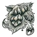 wolf paw print tattoo design idea