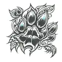wolf paw print tattoo design idea