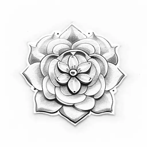 flower and jewelry charms  tattoo design idea