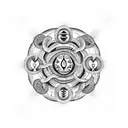 seven chakras intertwined by two serpents tattoo design idea