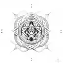 seven chakras intertwined by two serpents tattoo design idea