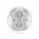 seven chakras intertwined by two serpents tattoo design idea