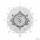 seven chakras intertwined by two serpents tattoo design idea