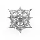 Pentagram with demons tattoo design idea