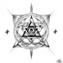 Pentagram with demons tattoo design idea