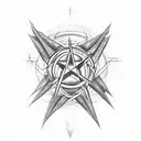 Pentagram with demons tattoo design idea