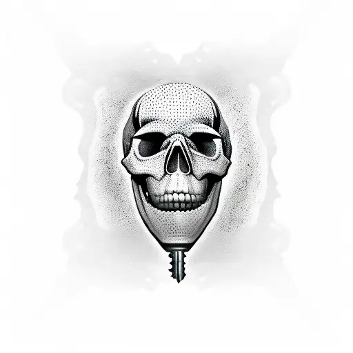 Money blended in below skull, with a key hole – Money is the key to happiness and  evil at the same time. tattoo design idea