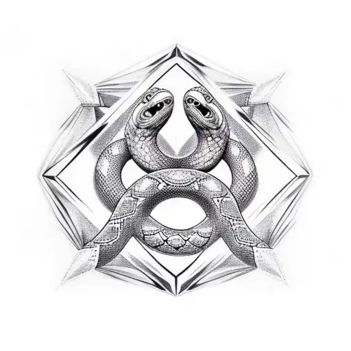 Diamond and snake tattoo design idea