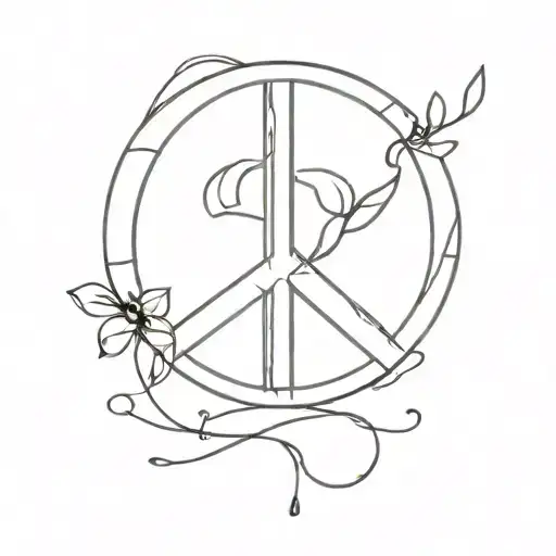 peace sign tattoo design idea