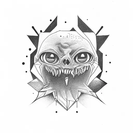 a night without sleep can give great ideas or great monsters tattoo design idea