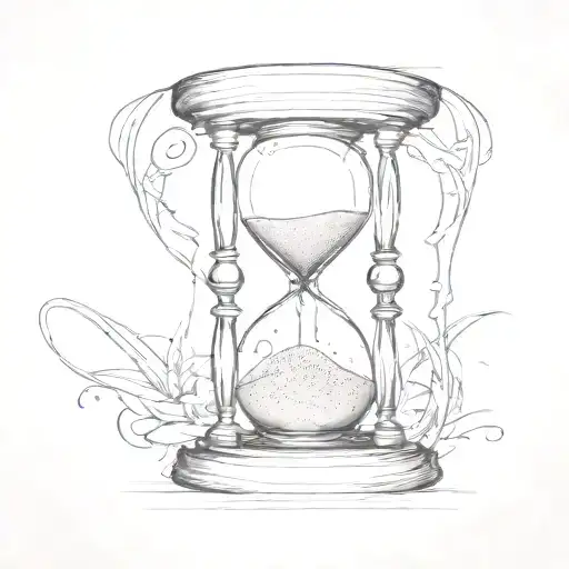 hour glass with sand clock tattoo design idea
