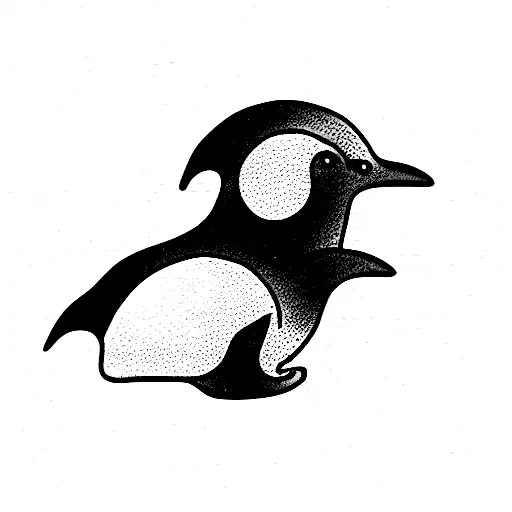 glacier penguin sun tattoo design idea
