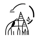 glacier penguin sun tattoo design idea