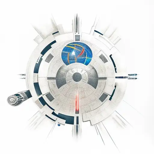 Star Wars Lightsaber with nerd icons inside of it, Stargate, Star Wars, Star Trek, Dr Who tattoo design idea