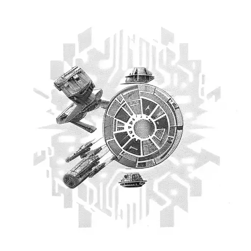 Star Wars Lightsaber with nerd icons inside of it, Stargate, Star Wars, Star Trek, Dr Who tattoo design idea