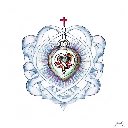 Sacred Heart tattoo design idea