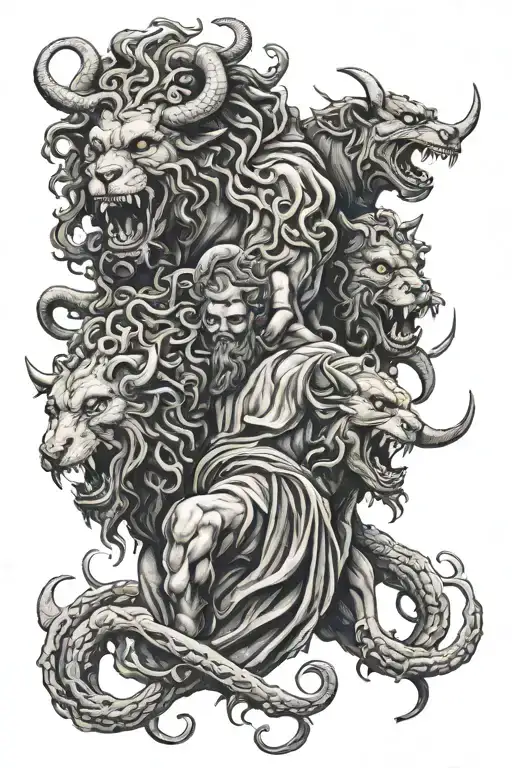 medusa, Hades, Cerberus, Minotaur, reaper tattoo design idea