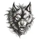 snarling wolf tattoo design idea