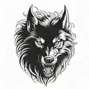 snarling wolf tattoo design idea