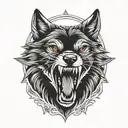snarling wolf tattoo design idea