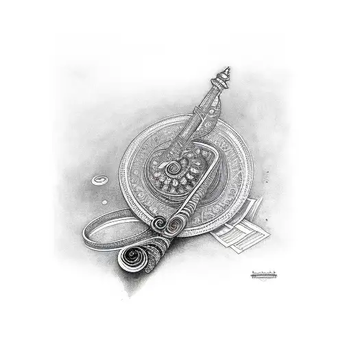 Krishna's flute  tattoo design idea